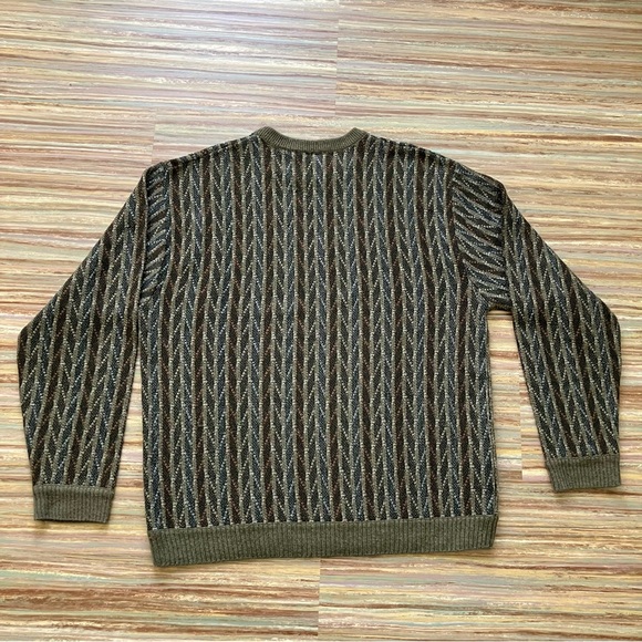 Jantzen Pullover Knit Sweater Geometric Stripe Acrylic Wool Blend Vintage 90s - Picture 6 of 6